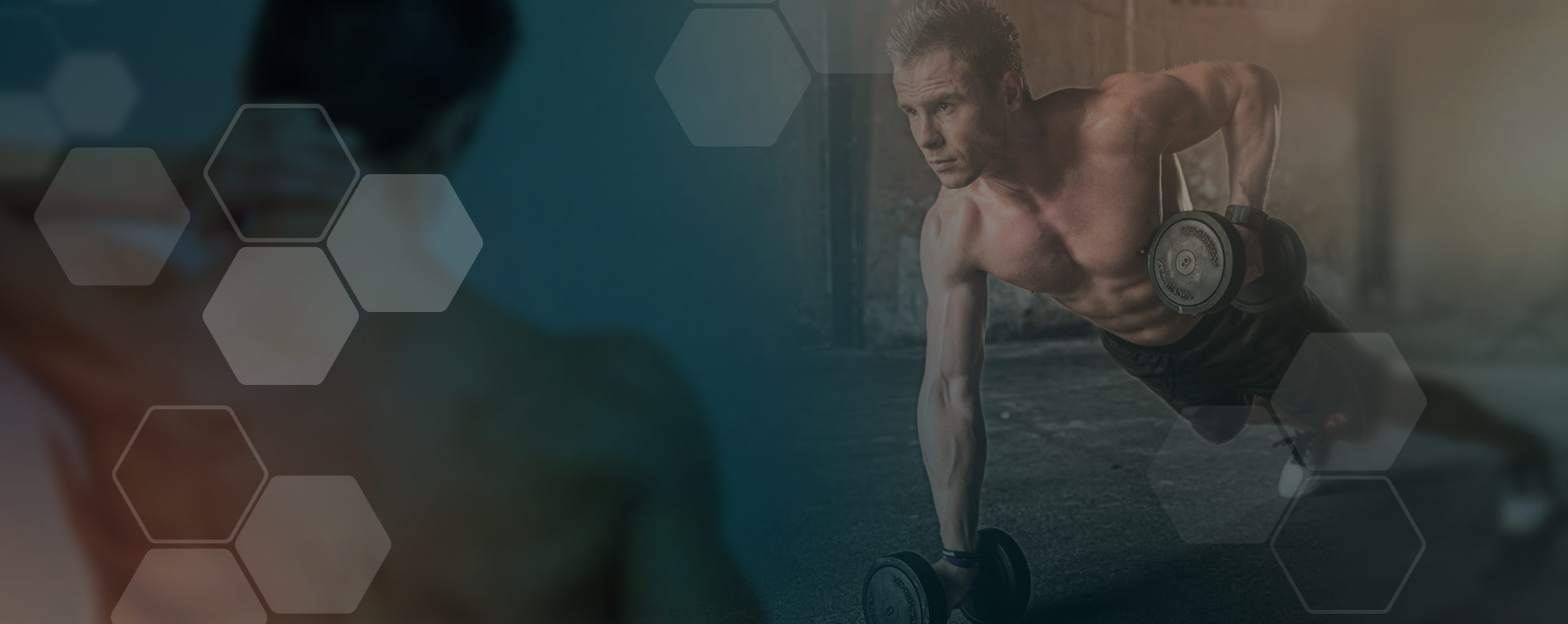 Mann doing intense training with weights