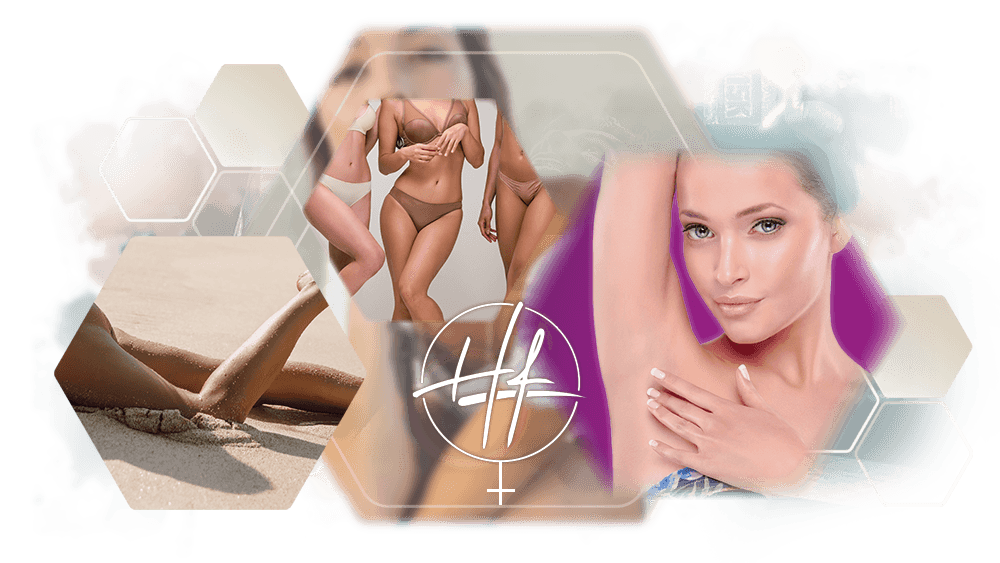photo collage women with smooth skin thanks to permanent hair removal with haarfreiheit mannheim
