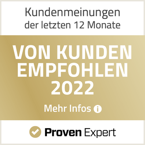 Proven Expert Auszeichnung - von Kunden empfohlen 2022