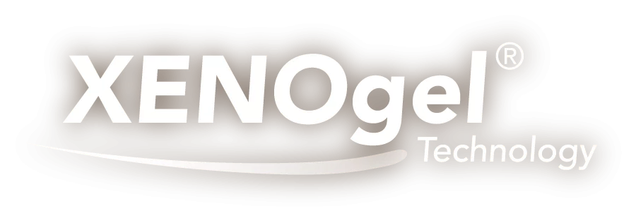 XENOgel Technology Logo in beige