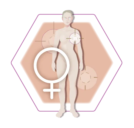 Illustration Körperregionen Frau