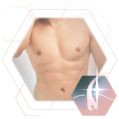 Photo body region man chest abdomen permanent hair removal