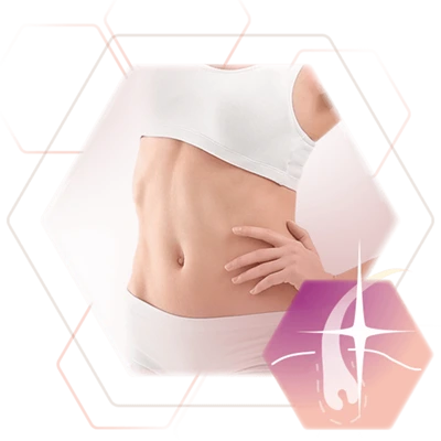 Photo body region woman chest and abdomen permanent hair removal