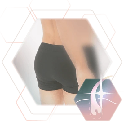Photo body region man buttocks gluteal fold permanent hair removal