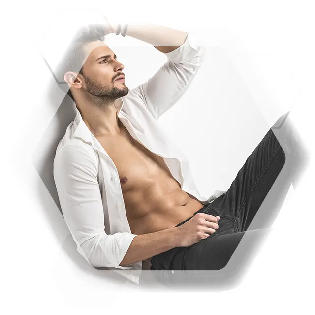 attractive man with open shirt