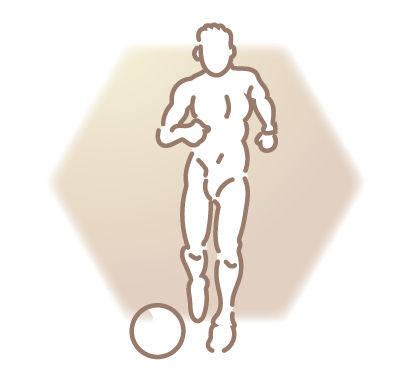 Icon sporty man playing soccer